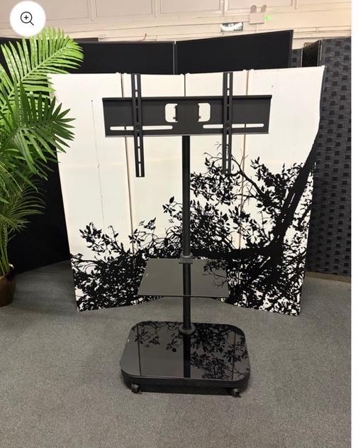  — mobile TV stand Glass shelving black