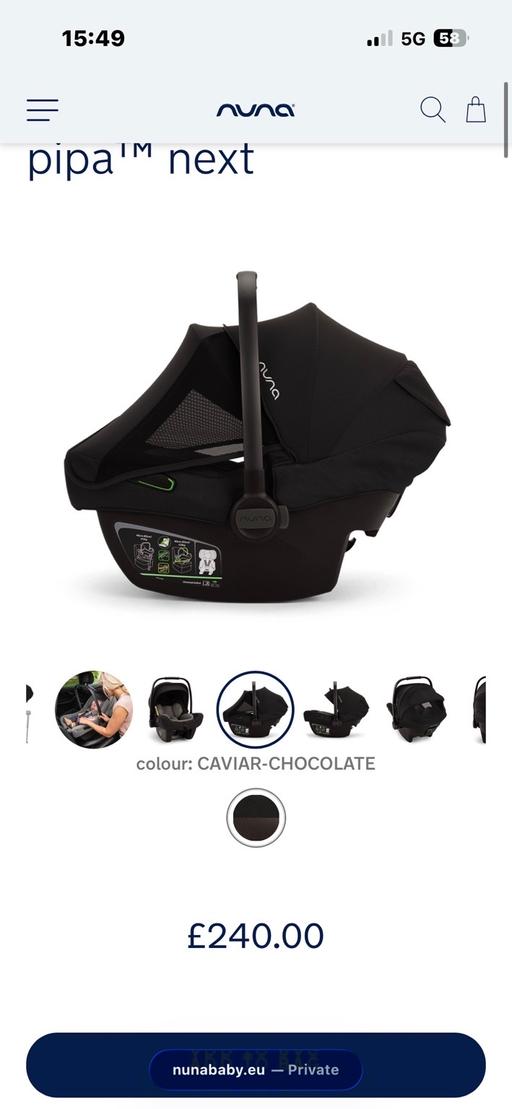  — Nuna pipa car seat brand new