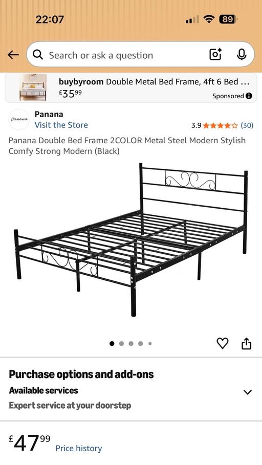  — Portable double bed frame with mattress