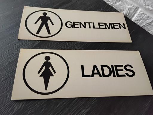  — retro ladies and gentlemen cardboard signs