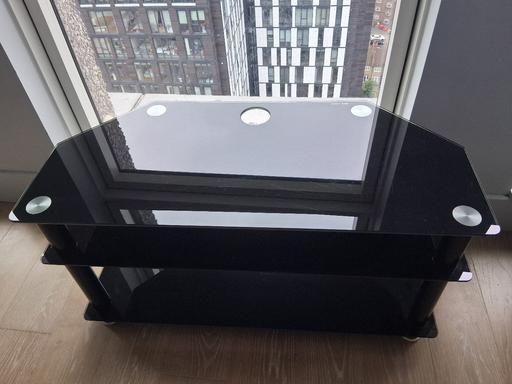  — TV Stand heavy glass 3shelves