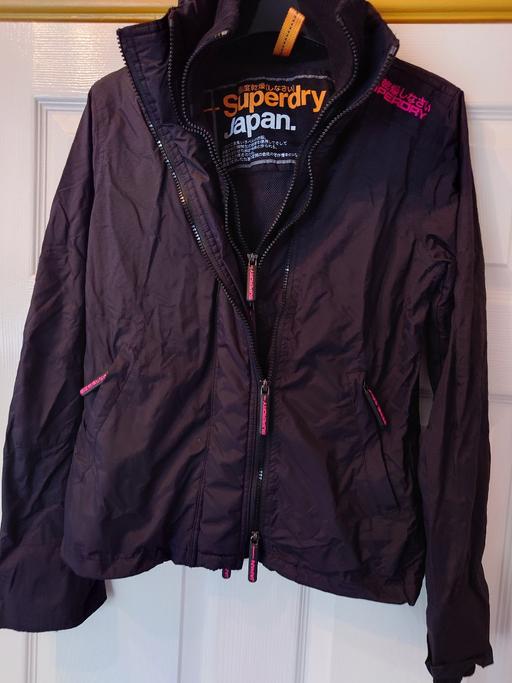  — Women's black/pink superdry coat size S