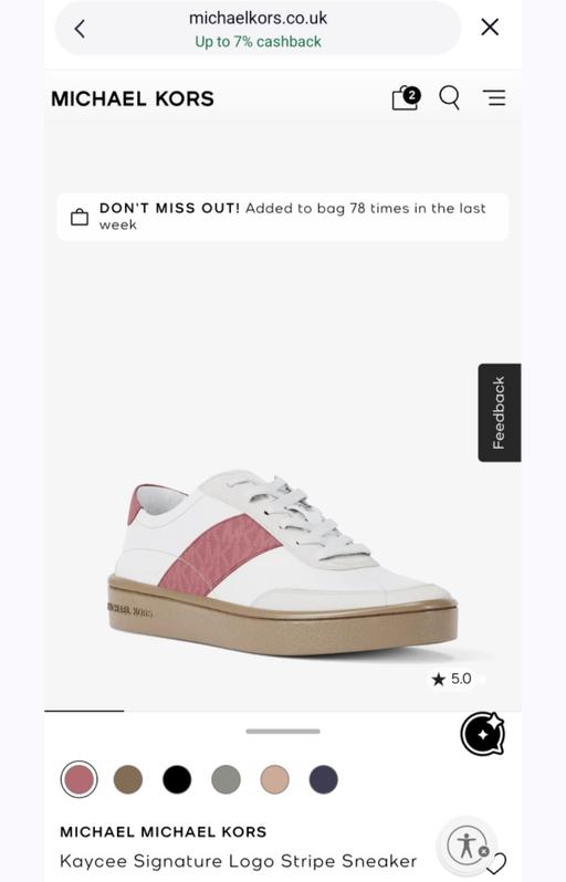  — women's michael kors kaycee trainers size 5