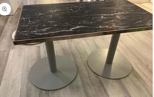  — Table Black Marble pedestal legs