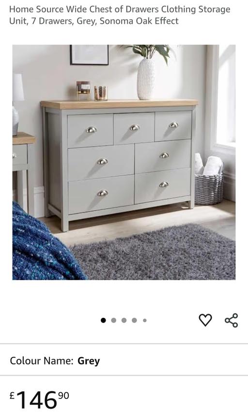  — 7 Drawers, Grey, Sonoma Oak Effect