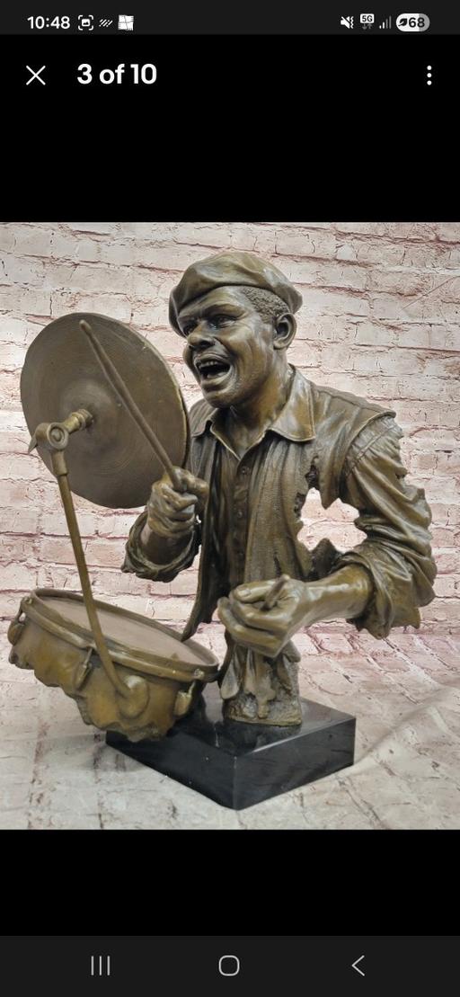  — 56lbs Large famous African drumer sculpture