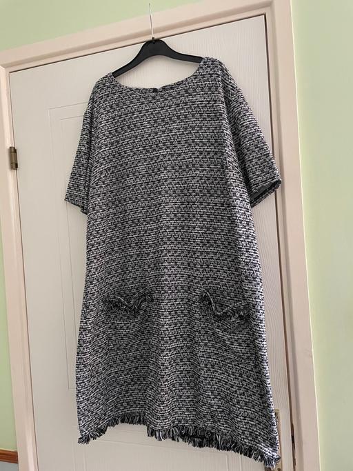  — Size 18 - knee Length Dress - Black & Silver