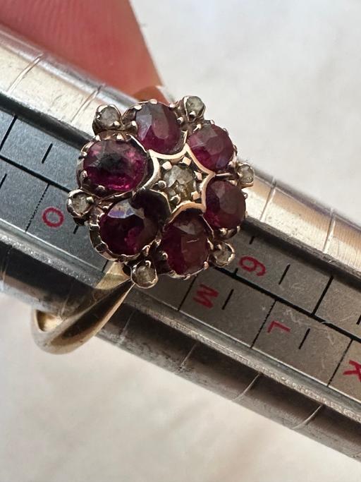  — 18CT Stunning diamond possibly Ruby Ring 18K