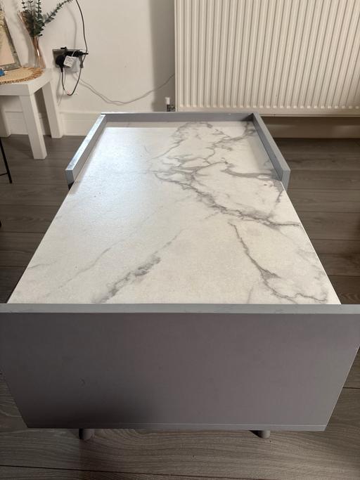  — Marble Look Coffee Table for Living Room