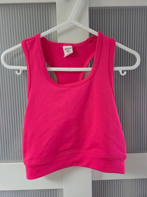  — Age 8 SHEIN pink sports cropped top