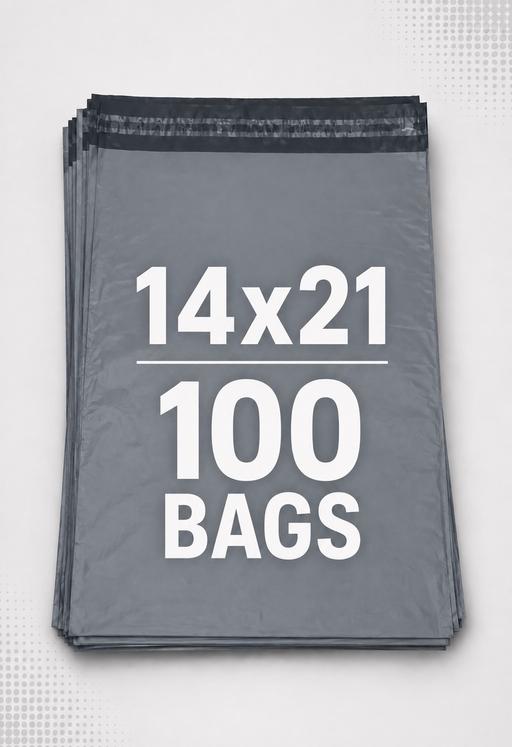  — Mailing bags 14x21” inch 100 bags grey new