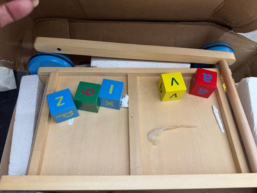  — Trolley with blocks for toddlers