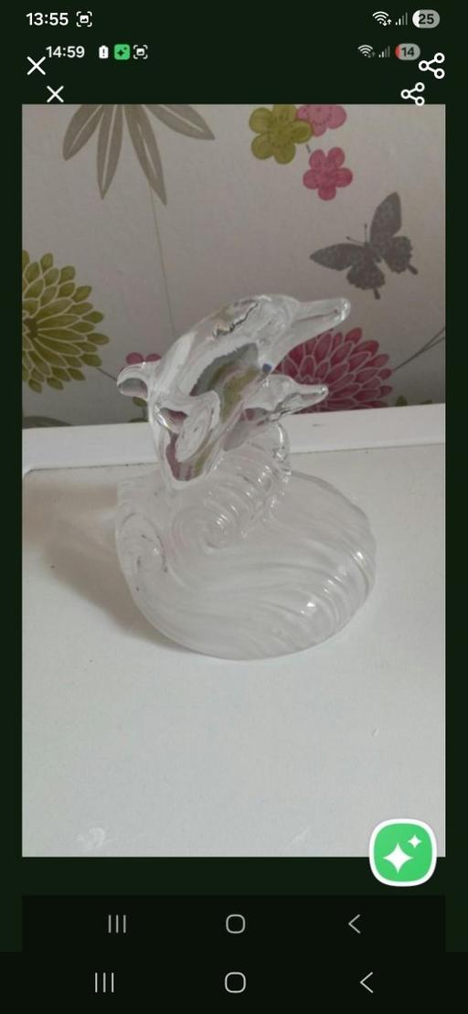  — DOLPHIN HEAVY GLASS QUALITY ORNAMENT ASNEW