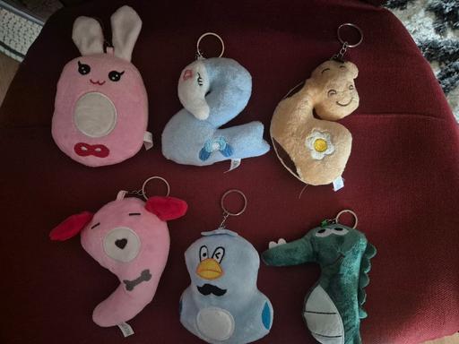  — new Number Animal Plush Keyrings 50p EACH