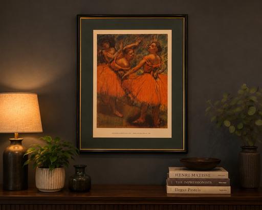  — Edgar Degas – Red Ballet Skirts Framed Art