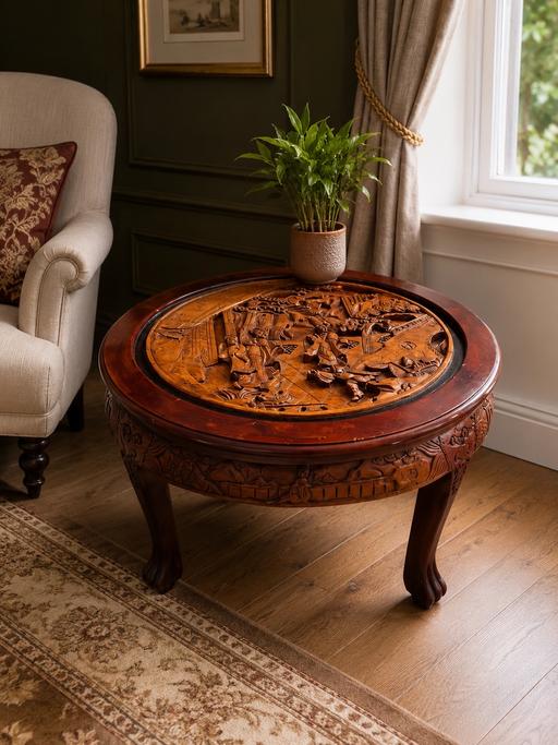  — Antique Chinese Carved Wood Coffee Table