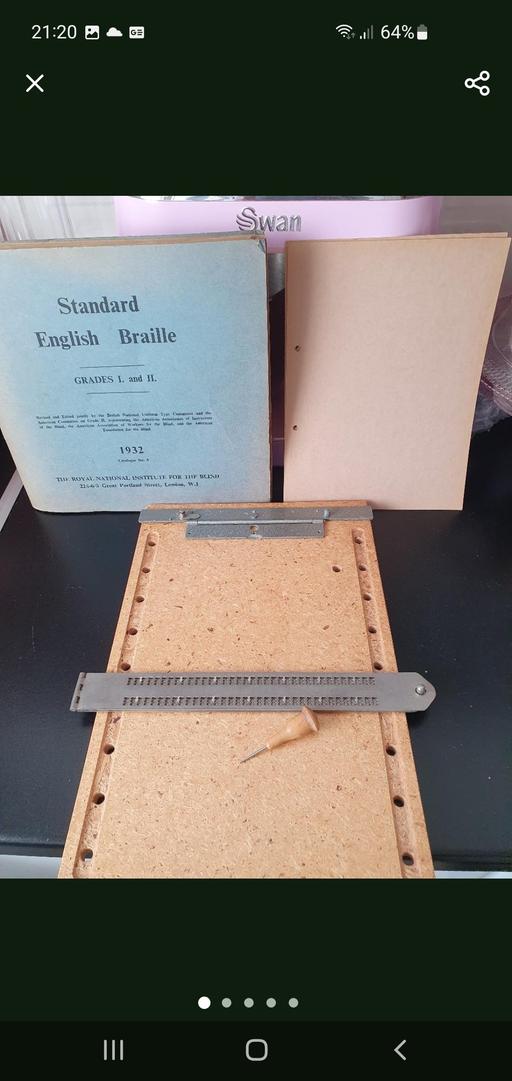  — vintage braille writing set