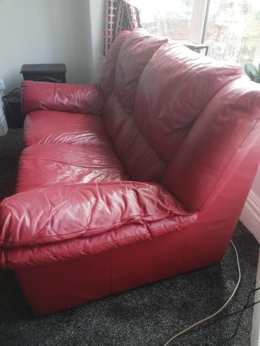  — Maroon 2 Seater Sofa very comfortable leather