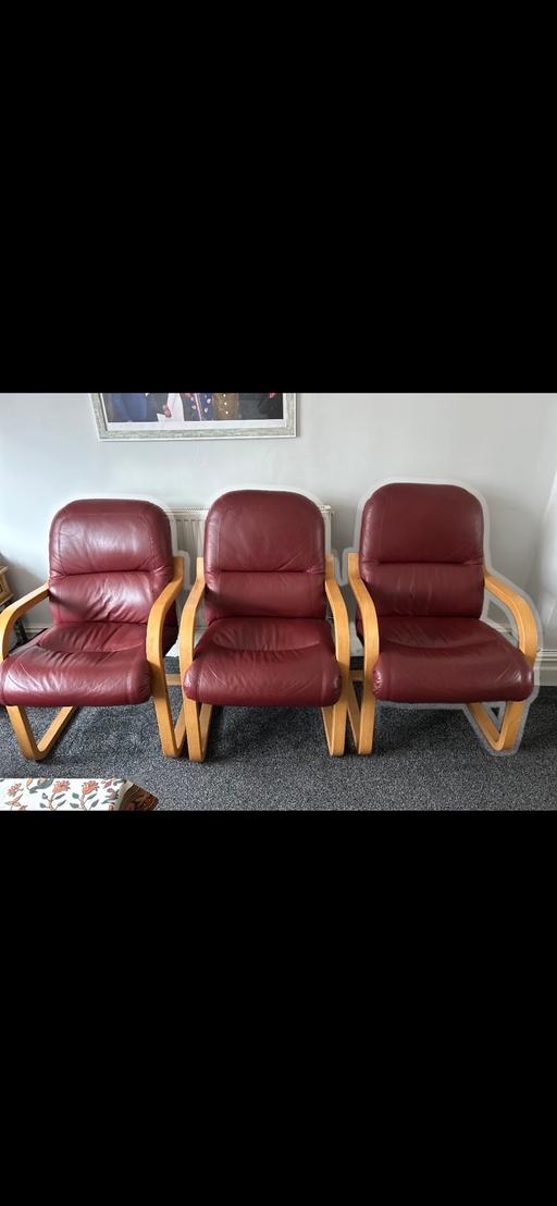 — 4x Leather Chairs Living Room Comfort