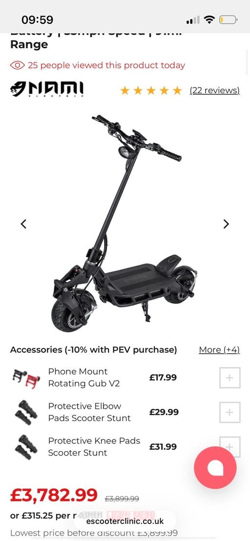  — NAMI BLAST MAX 3000W Electric Scooter