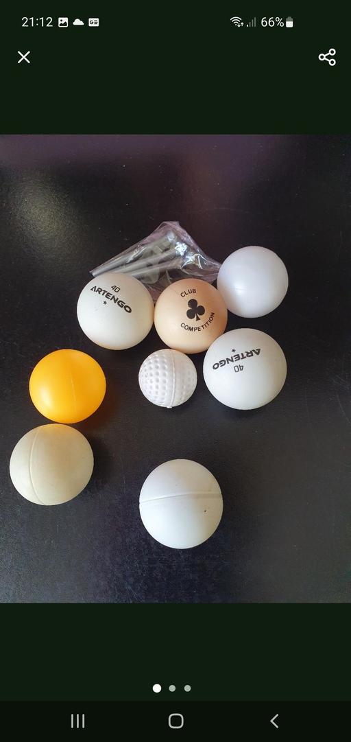  — table tennis balls & golf tees