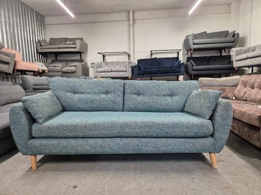  — Next Wilson Button Back Teal 3 Seater 