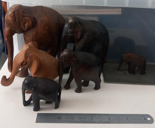  — Vintage collection of wooden elephant figures