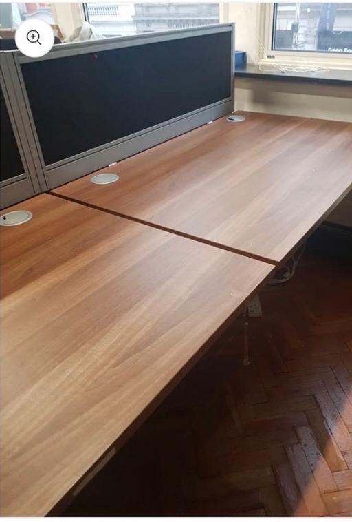 — 4 person pod desks walnut