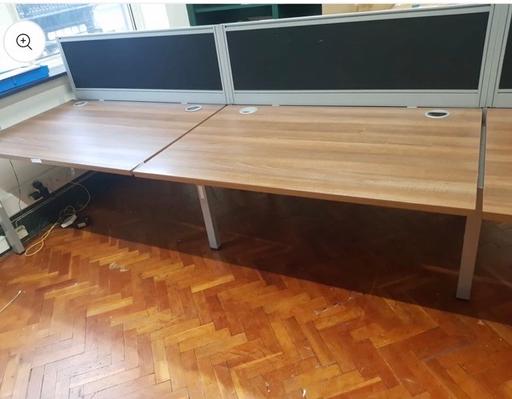  — 4 person pod desks walnut
