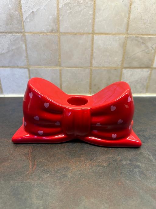  — Bow Ceramic Candle Holder New