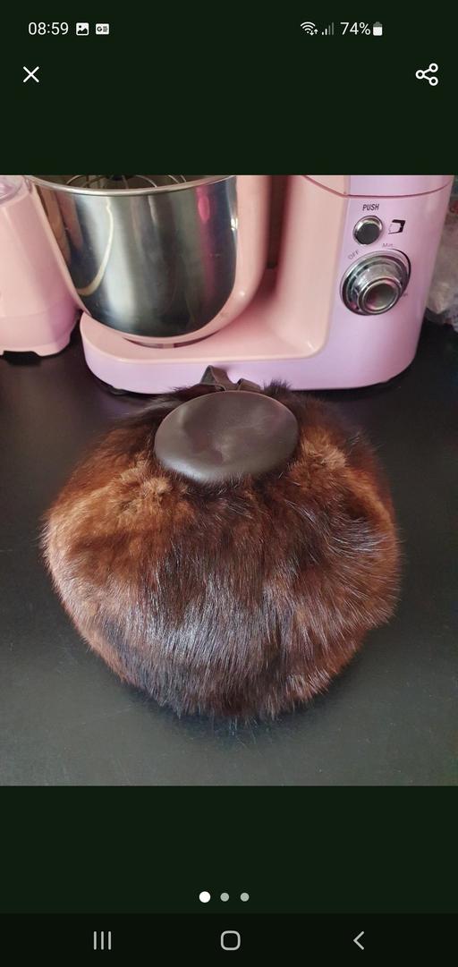  — vintage fur/leather hat