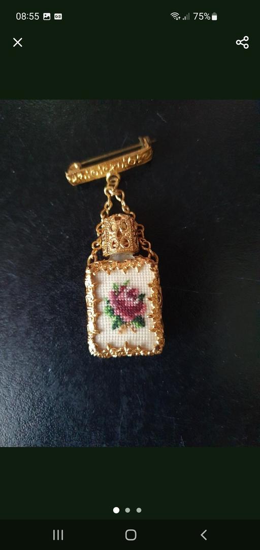 — vintage miniature perfume bottle brooch