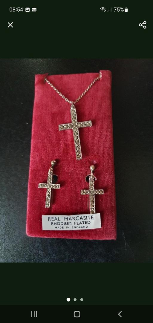 — vintage marcasite necklace & earrings set