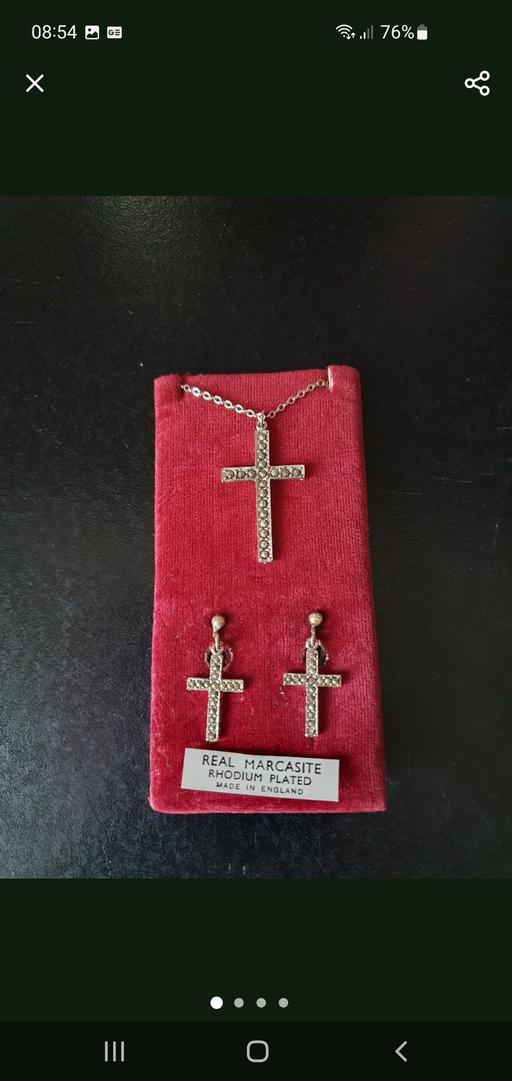 — vintage marcasite necklace & earrings set