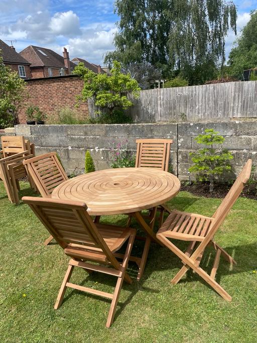  — Teak folding garden set