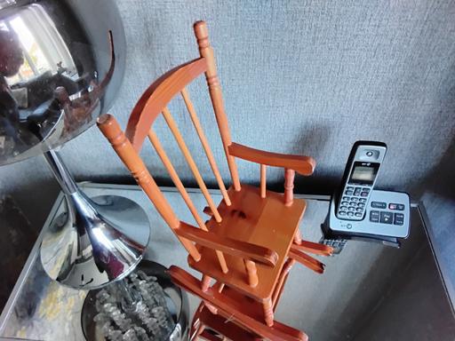  — retro dolls / teddy bear wooden rocking chair