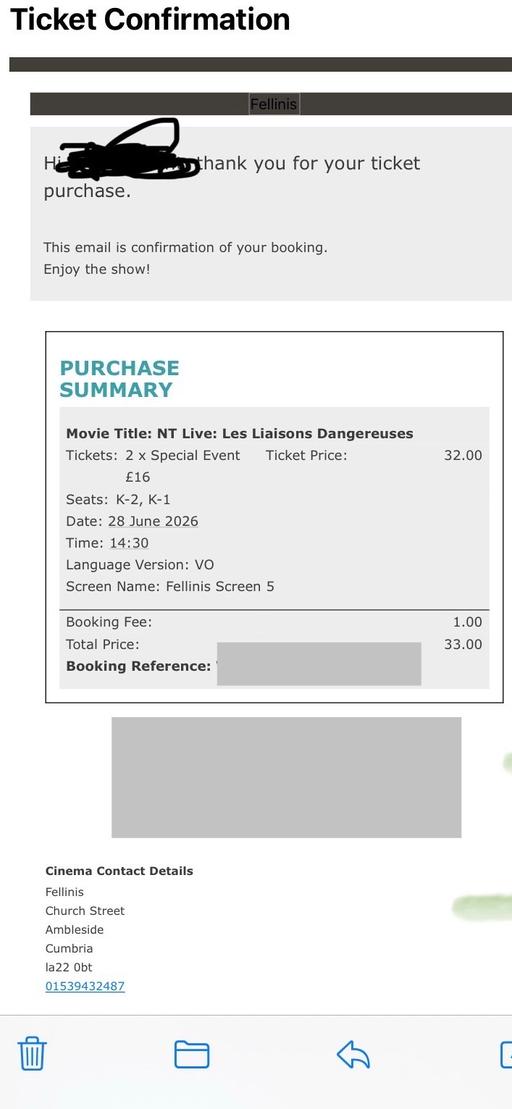  — Dangerous Liaisons Tickets