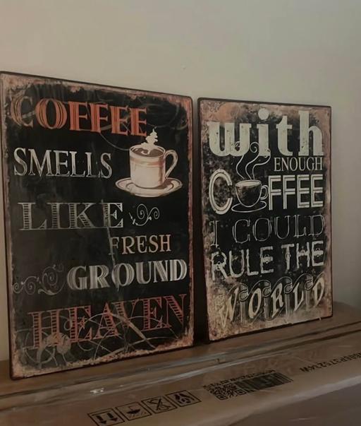  — Retro coffee metal wall art signs picture