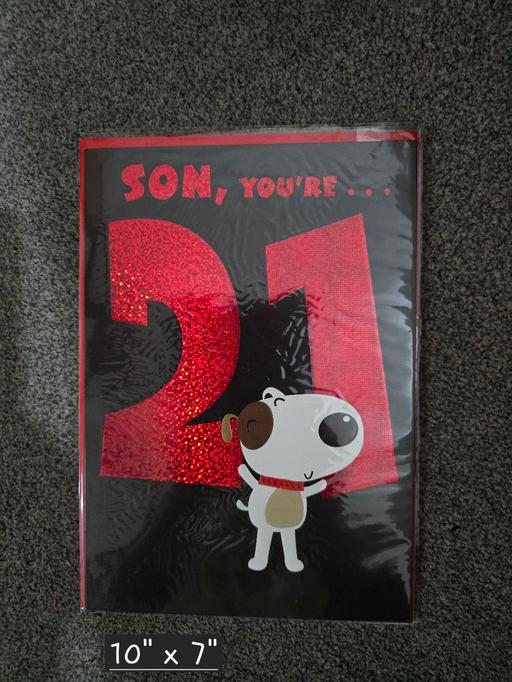  — SON 21st Birthday 🎂 card 10" x 7"