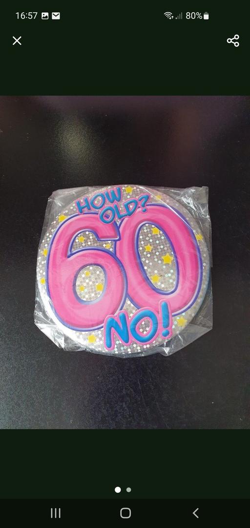  — large 60th birthday badge NEW