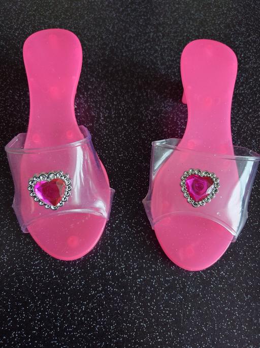  — Girls pink plastic dress up shoes one size