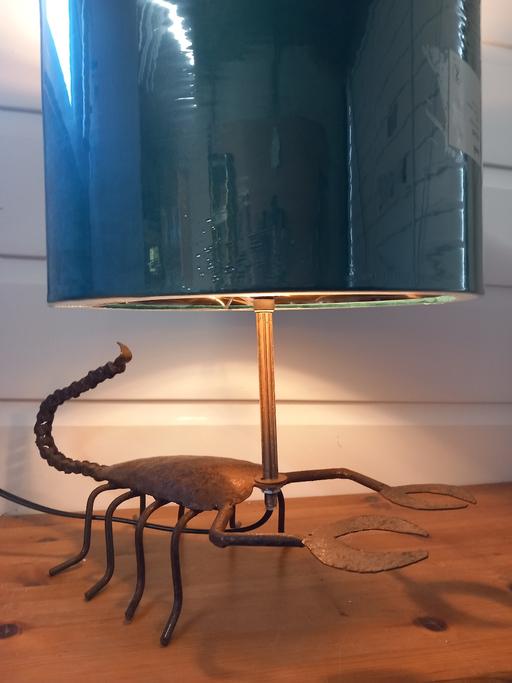  — Metal Sculpture Scorpion Lamp &  Shade