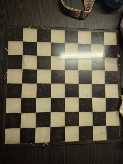  — Marble chess board and glass pieces