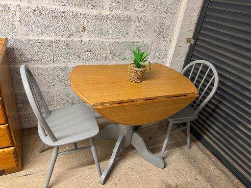  — Dining Drop leaf wood table and chairs