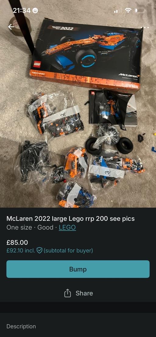  — McLaren 2022 large Lego new other see details