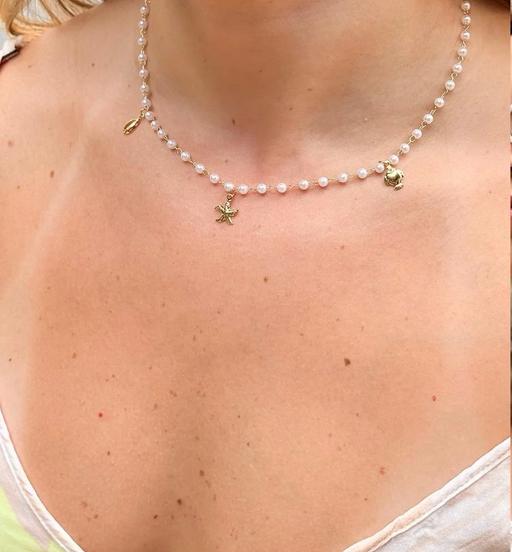  — Pearl Charm Choker Necklace