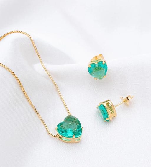  — Turmalina Inspired heart set 18k gold plated