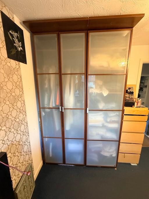  — IKEA Malm dark brown oak mirrored wardrobe