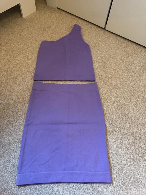  — Primark XS/UK6 lilac mini co-ord gym set NEW