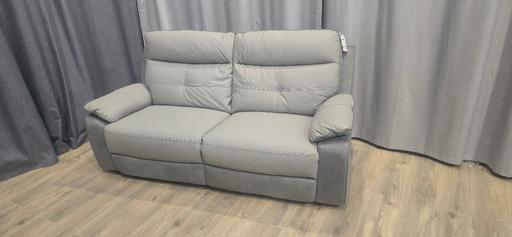  — 3 seater faux leather reclining sofa Grey